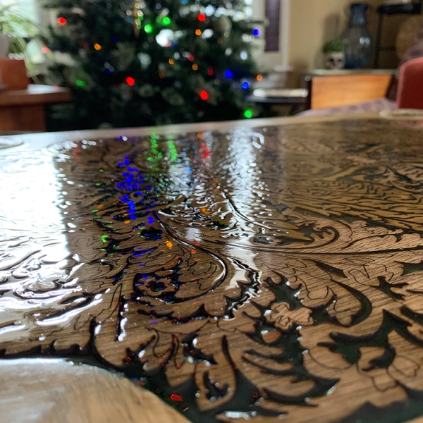 DIY table with laser cut design